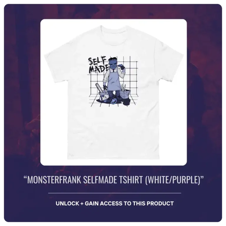MONSTERFRANK SELFMADE TSHIRT (WHITE/PURPLE)